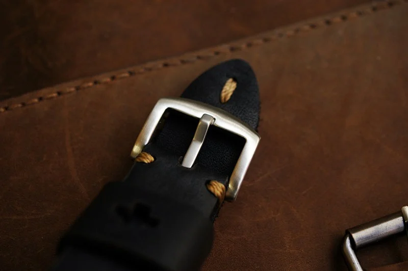 AWBF15 -D123 GOLD handgefertigt Vintage Leder Uhrenarmband incl. Lugs Adapter für Apple Watch 1 und 2 (oder Apple Watch Sport) 42mm oder 38mm – Bild 6